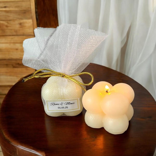 Tül ile Sarılmış Bubble Mum