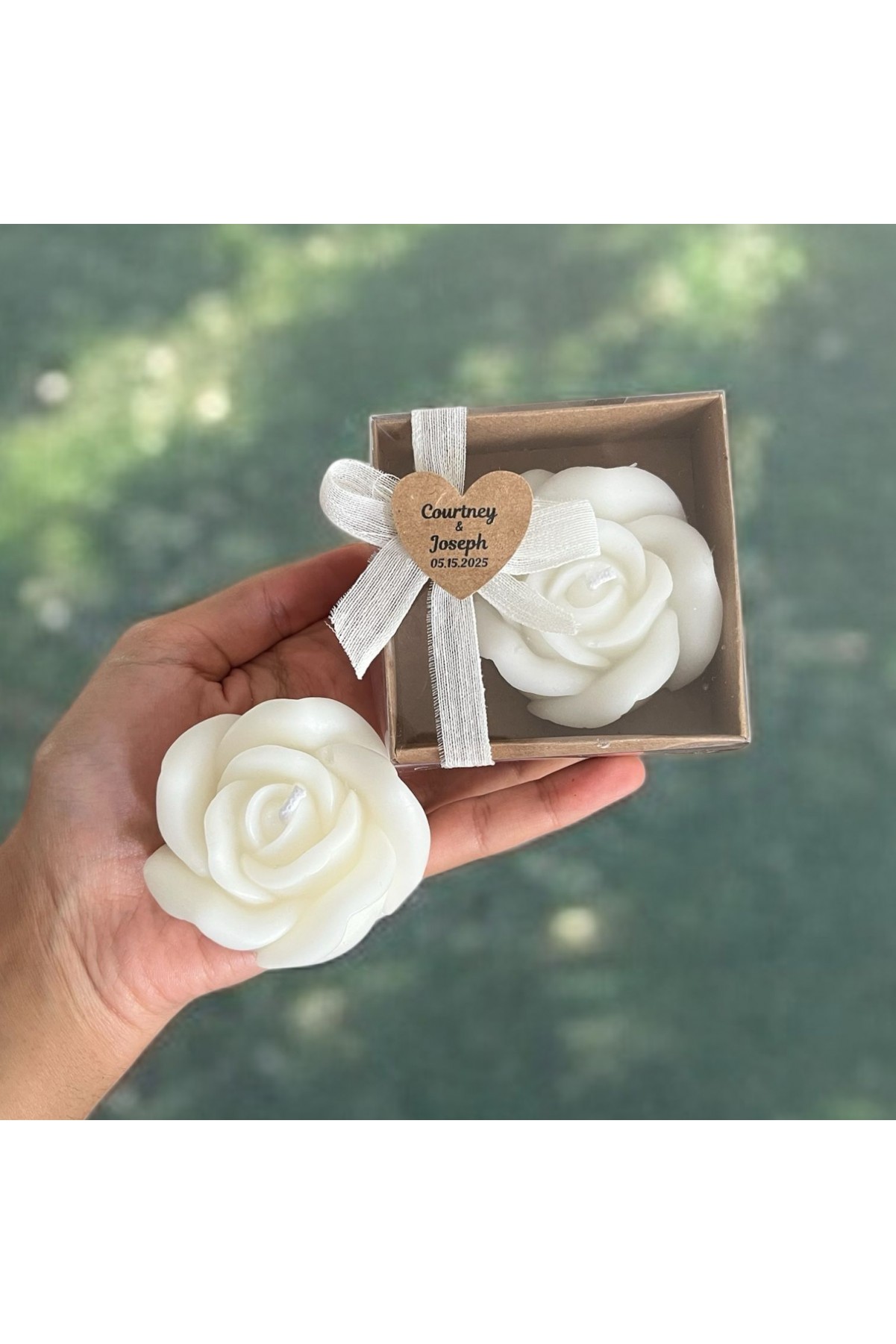 Kraft Kutuda Gül Mum Hediyeliği