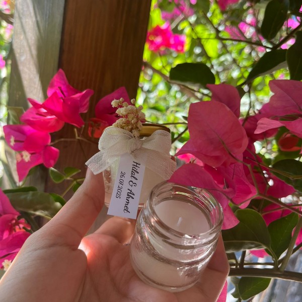 Mini Kavanoz Mum Hediyeliği