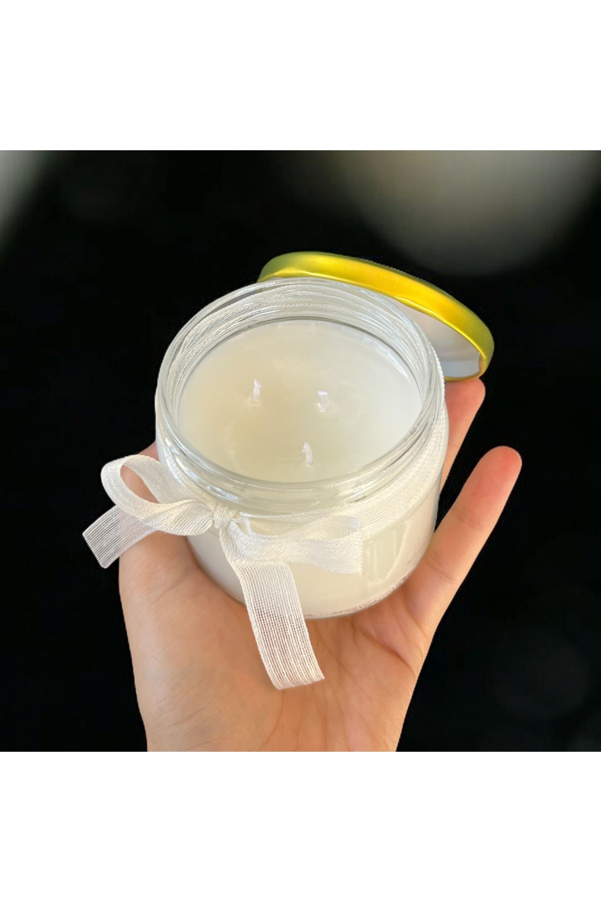 Büyük Boy Gold Kapaklı Mum Kavanozu