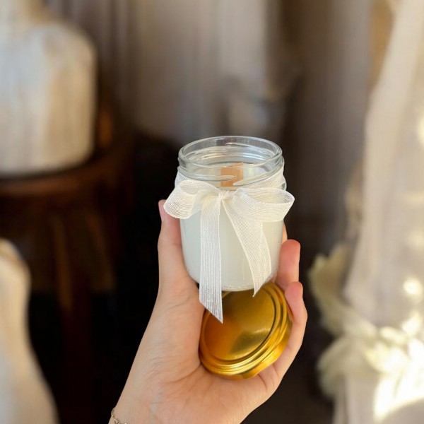 Uzun Gold Kapaklı Mum Kavanozu