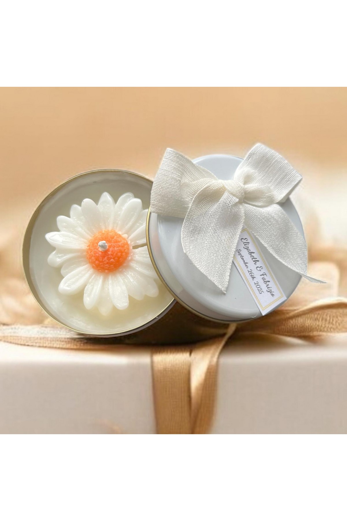 Papatyalı Teneke Mum 